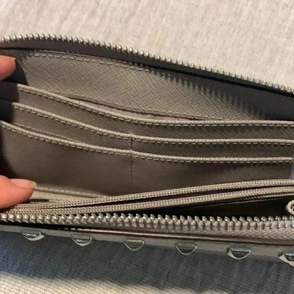 Michael Kors gray silver studded wallet - Picture 4 of 8